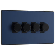 BG Evolve Matt Blue 4 Gang Custom Grid Dimmer Light Switch PCDDB84B by British General (Evolve-DB-CUSTOM-4GANG-4xDIMMER)