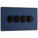 BG Evolve Matt Blue 4 Gang Custom Grid Dimmer Light Switch PCDDB84B