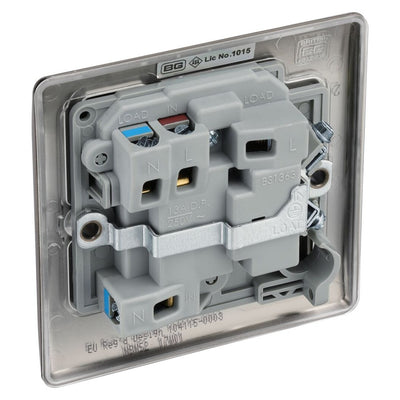 BG Nexus Black Nickel 13A Neon Switched Fused Connection Unit NBN52 with 35mm Steel Back Box