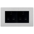 BG Evolve Brushed Steel 4 Gang 13A Unswitched Socket - PCDBS4GUSSB