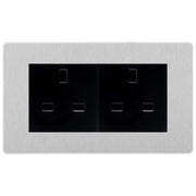 BG Evolve Brushed Steel 4 Gang 13A Unswitched Socket - PCDBS4GUSSB by British General (BG-PCDBS4GUSSB)