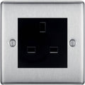 BG Nexus Metal Brushed Steel 13A Unswitched Socket NBS23B