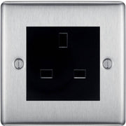 BG Nexus Metal Brushed Steel 13A Unswitched Socket NBS23B by British General (BG-NBS23B)