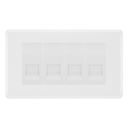 BG White Moulded 4 Gang Secondary Telephone Socket, Screw Terminal - White Insert by British General (BG-8EMR4+EMBTSSW)