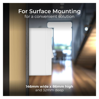 BG 902 Moulded Square Edge | White | 32mm | 2 Gang Surface Pattress