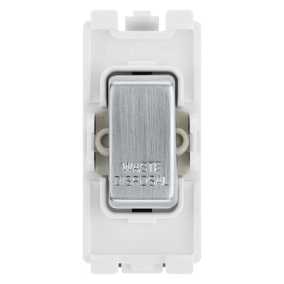 BG RRWDISBS Brushed Steel 20A DP Appliance Grid Switch Labelled Waste Disposal by British General (BG-RRWDISBS+RBS30)