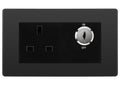 BG Evolve Black Chrome 13A Double Pole Key Controlled Socket – Black Inserts