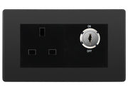 BG Evolve Black Chrome 13A Double Pole Key Controlled Socket – Black Inserts by British General (BG-PCDBCKYSWSB)