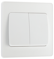 BG PCDCL42WW Pearlescent White Evolve 2 Gang 20A 16AX 2 Way Wide Rocker Light Switch - White Insert by British General (BG-PCDCL42WW-Shopify-SA_1)