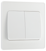 BG PCDCL42WW Pearlescent White Evolve 2 Gang 20A 16AX 2 Way Wide Rocker Light Switch - White Insert by British General (BG-PCDCL42WW-Shopify-SA_1)