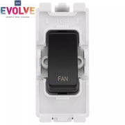 BG Evolve Black RRFNPCDB 20 Amp Double Pole Appliance Grid Switch Labelled Fan by British General (BG-RRFNPCDB+RPCDB30)