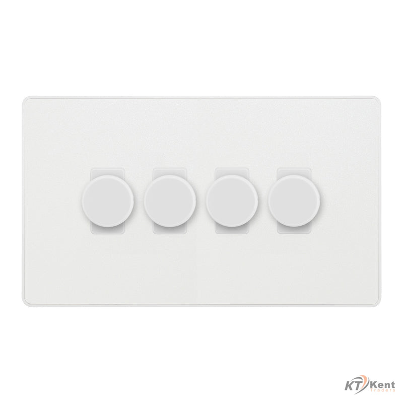 BG Evolve Pearlescent White 4 Gang Custom Grid Dimmer Switch PCDCL84W