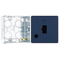 BG Evolve Matt Blue 13A Unswitched Spur with Neon and Flex Outlet PCDDB54B with 35mm Steel Back Box