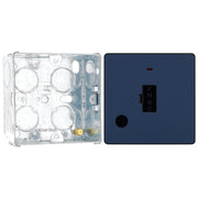 BG Evolve Matt Blue 13A Unswitched Spur with Neon and Flex Outlet PCDDB54B with 35mm Steel Back Box