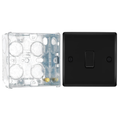 BG Nexus Matt Black 20A 16AX 2 Way Single Light Switch NFB12 with 35mm Steel Back Box