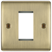 BG Nexus Antique Brass Square 1 Gang Euro Module Front Plate 1 Module NABEMS1 by British General (BG-NABEMS1-1)