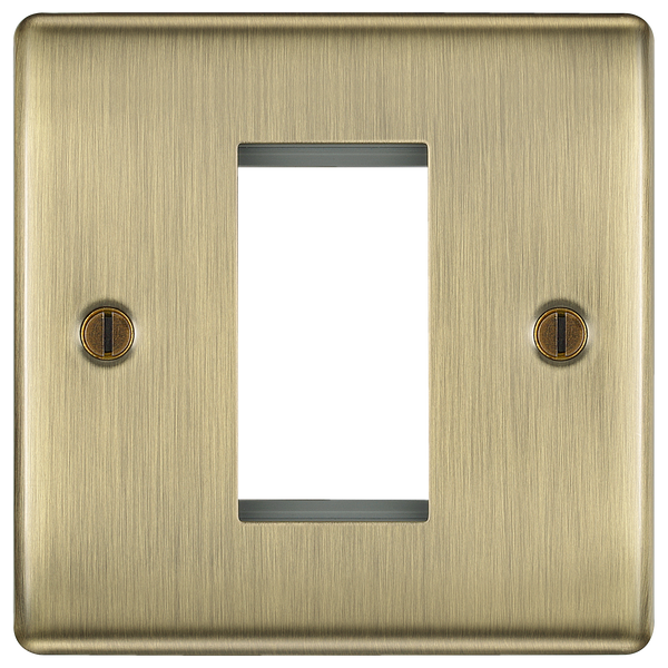 BG Nexus Antique Brass Square 1 Gang Euro Module Front Plate 1 Module NABEMS1