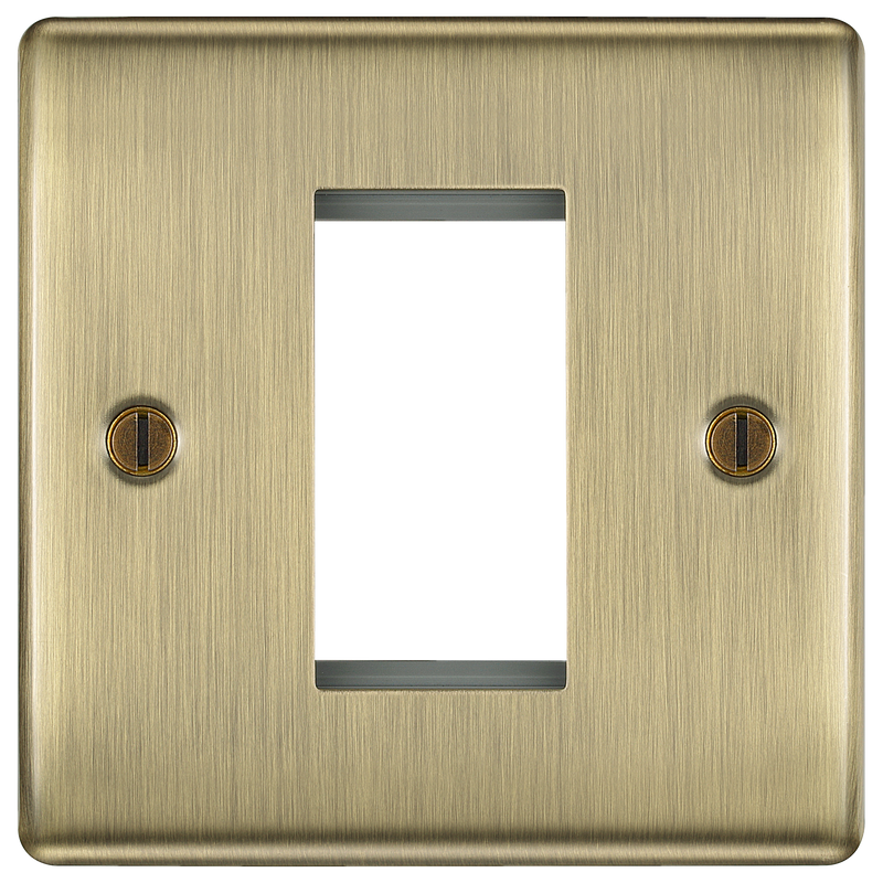 BG Nexus Antique Brass Square 1 Gang Euro Module Front Plate 1 Module NABEMS1