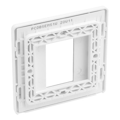 BG Evolve Brushed Steel Single Secondary Telephone Socket, Screw Terminal - White Insert