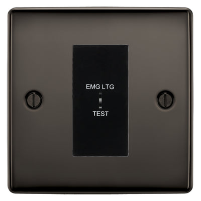 BG Nexus Metal Black Nickel 20AX 2 Way Emergency Lighting Test Key Switch - Black Insert