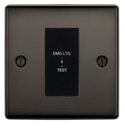 BG Nexus Metal Black Nickel 20AX 2 Way Emergency Lighting Test Key Switch - Black Insert