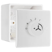 BG Electrical 1 Gang 100W Fan Controller White Moulded & 50mm Pattress Back Box by British General (BG-887+877)