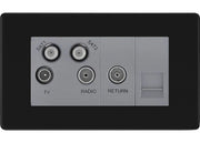 BG Screwless Matt Black Quadplex Combination TV Socket FFB69G by British General (BG-FFB69G)