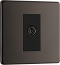 BG FLATPLATE SCREWLESS FBN62 Single Gang Isolated Co-Axial Socket - Black Nickel