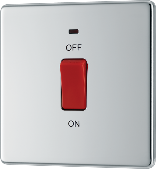 FPC74 Front - This 45A double pole switch with indicator from British General is ideal for use with cookers and ovens.
