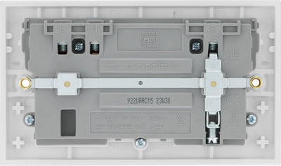 BG 922UAAC15 White Square Edge 13A Double Socket + 2xUSB A +1xUSB C(15W) by British General (BG-922UAAC15)