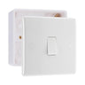 BG Nexus Single 1 Way Light Switch 1 Gang 10AX White & 32mm Pattress Back Box by British General (BG-811+891)