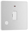 BG PCDBS54W Brushed Steel Evolve 13A Flex Outlet Neon Unswitched Fused Spur Unit - White Insert by British General (BG-PCDBS54W-Shopify-SA_1)