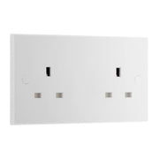 BG 924 Moulded Square Edge | White | 2 Gang 13A Unswitched Socket by British General (BG-924)