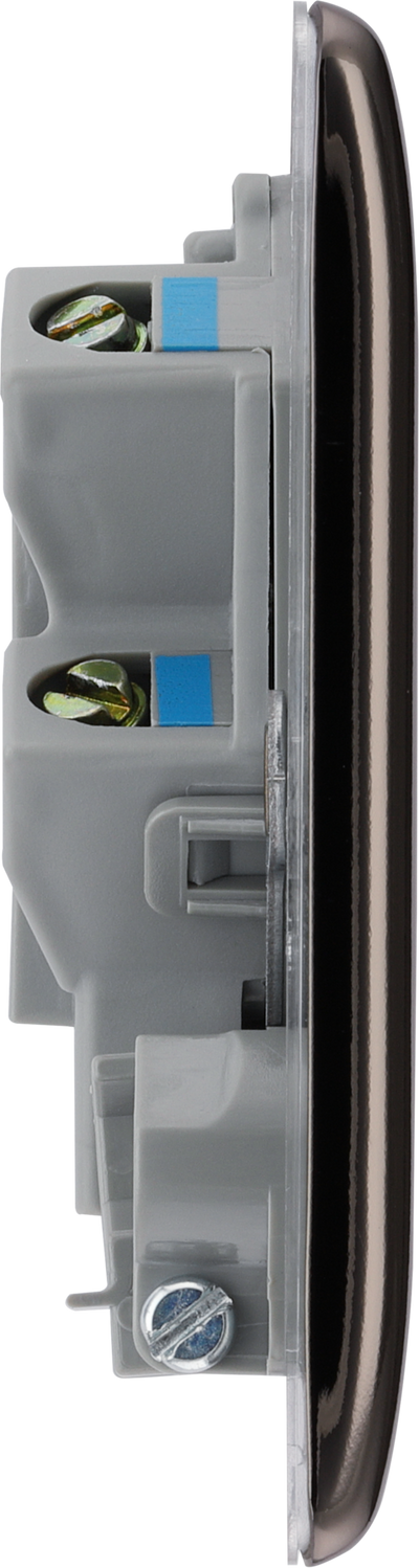 BG NBN55 Nexus Metal Black Nickel 13A Flex Output Unswitched Fused Spur Unit