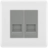 BG White Moulded Double RJ11 Telephone Socket NWMRJ112 - Grey Insert by British General (BG-NWMRJ112G)