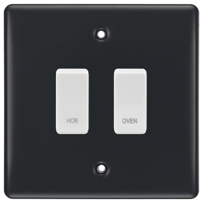 BG Part M 2 Gang Custom Labelled Kitchen Appliance Grid Switch by British General