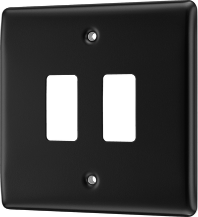 BG RNFB2 Nexus Metal Matt Black 2 Module Grid Front Plate