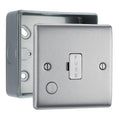 BG Nexus Brushed Steel 13A Flex Outlet Unswitched Fused Connection Unit & Surface Pattress Back Box