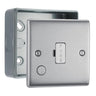 BG Nexus Brushed Steel 13A Flex Outlet Unswitched Fused Connection Unit & Surface Pattress Back Box by British General (BG-NBS55+MC501)