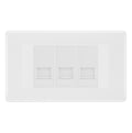BG Nexus White Moulded 3 Gang RJ11 Telephone Socket Euro Module - White Insert