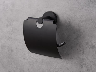 Corby Harrogate Toilet Roll Holder with Cover in Black