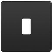BG RPCDBC1B Evolve Grid Black Chrome 1 Module Square Front Plate - Black Trim by British General (BG-RPCDBC1B-Shopify-SA_1)