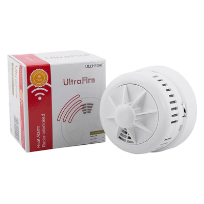 Radio-Interlinked 10 Year Sealed Battery Heat Alarm - UltraFire ULLH10RF by UltraFire (Safelincs-UFULLH10RF)