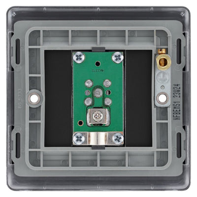 BG Nexus Matt Black Single Satellite Socket NFB64 with 35mm Steel Back Box