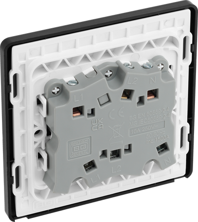 BG Evolve PCDMG15B Matt Grey 10A 3 Pole Fan Isolator - Black Insert
