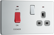 BG FPC70G Nexus Screwless Flat-Plate Switched Socket Cooker Unit Polished Chrome Grey Insert 45A by British General (BG-FPC70G-Shopify-SA_1)