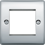 BG Electrical NPCEMS2 Euro Module Nexus Metal 2 Module Square Front Plate by British General (BG-NPCEMS2-Shopify-SA_1)