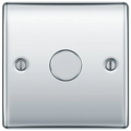 BG NPC81P Nexus 1 Gang, 2 Way, 400w Dimmer Switches-push Type Polished Chrome