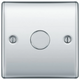 BG NPC81P Nexus 1 Gang, 2 Way, 400w Dimmer Switches-push Type Polished Chrome
