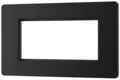 BG Evolve PCDMBEMR4B Matt Black 4 Euro Module Front Plate-Black Insert